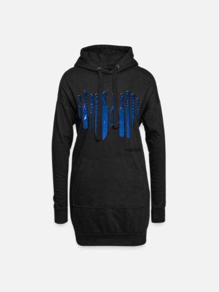 Cutlery with stars - Hoodie Dress - black