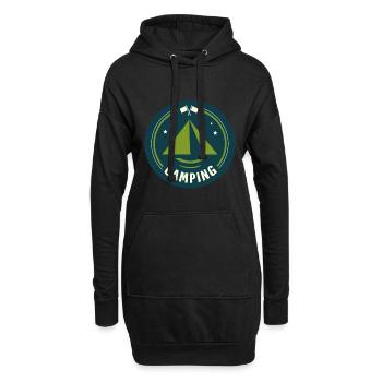 Zelt Zelten Camping Camper - Hoodie-Kleid - Schwarz - Vorne