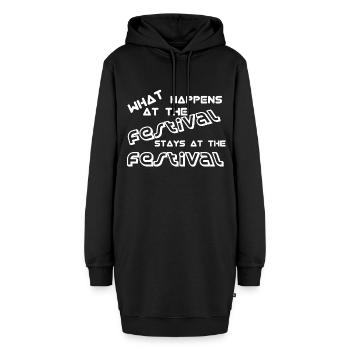 Festival - Hoodie-Kleid - Schwarz - Vorne - AI Model Female 172 light (172cm)