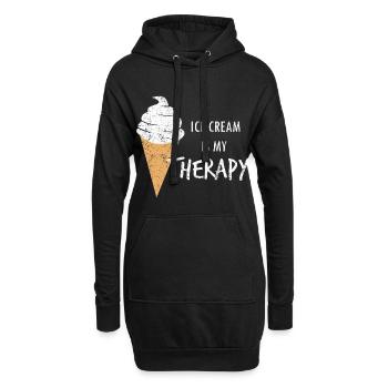 Idée de cadeau d'été de crème glacée - Sweat-shirt à capuche long Femme - noir - Devant