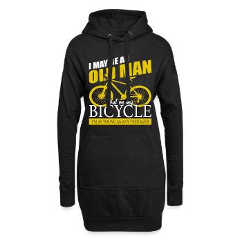 bicycle - Hoodie Dress - black - Front