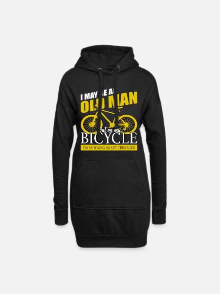 Fahrrad Bike Fahrradfahren Fahrradtour Radsport - Hoodie-Kleid - Schwarz