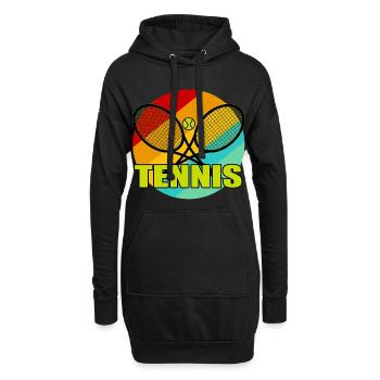 Raquette tennis de tennis tennis - Sweat-shirt à capuche long Femme - noir - Devant