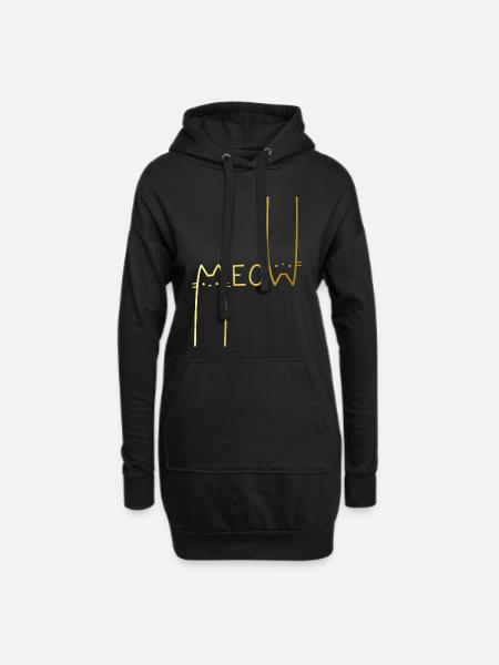 Meow! - Hoodie-Kleid - Schwarz