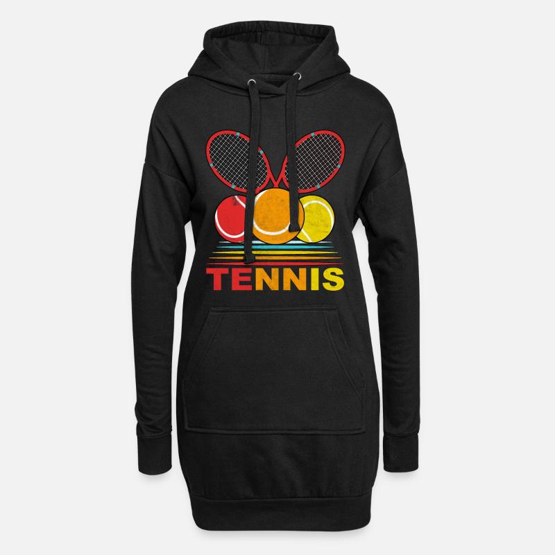 Tennisschläger - Hoodie-Kleid - Schwarz