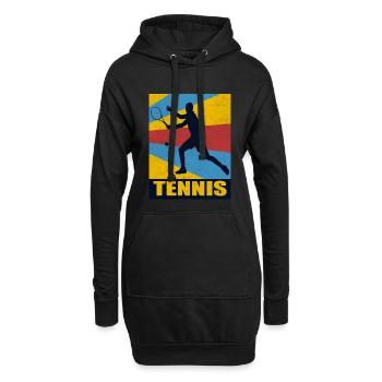 Tennis tennis tennis raquette - Sweat-shirt à capuche long Femme - noir - Devant