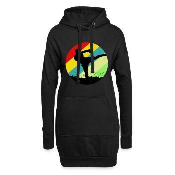 Kickboxen Kampfsport - Hoodie-Kleid - Schwarz - Vorne
