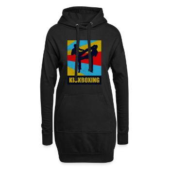 Kickboxing - Hoodie-Kleid - Schwarz - Vorne