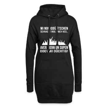 Cadeau Plattdeutscher Humour Rostoc Norddeutsche - Sweat-shirt à capuche long Femme - noir - Devant