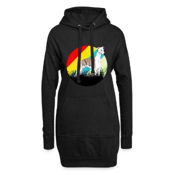 Windhund Jagdhund - Hoodie-Kleid - Schwarz - Vorne
