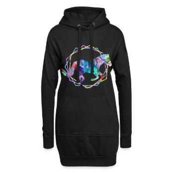 Cheval - Sweat-shirt à capuche long Femme - noir - Devant