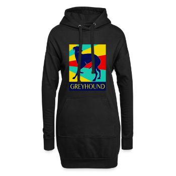 Windhund - Hoodie-Kleid - Schwarz - Vorne