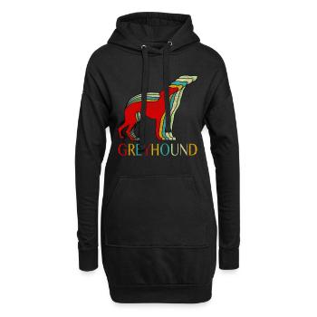 Windhund - Hoodie-Kleid - Schwarz - Vorne