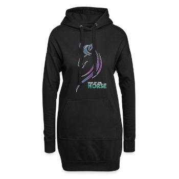 Cheval - Sweat-shirt à capuche long Femme - noir - Devant