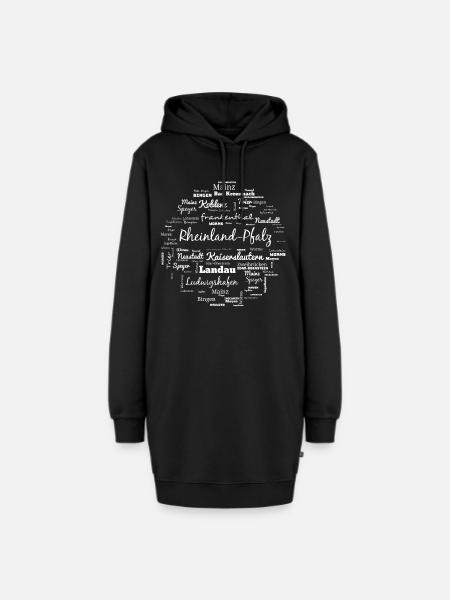 Rheinland Pfalz Städte Geschenk - Hoodie-Kleid - Schwarz