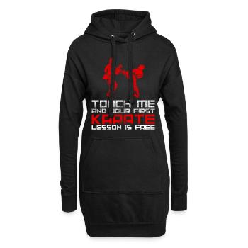 Karate - Hoodie-Kleid - Schwarz - Vorne