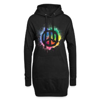 Friedenszeichen Weltfrieden Frieden Symbol Peace - Hoodie-Kleid - Schwarz - Vorne