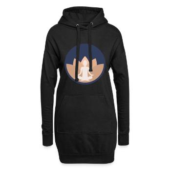 Yoga Yogilates Lotus de méditation sportive - Sweat-shirt à capuche long Femme - noir - Devant