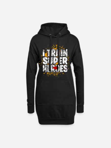 Superhelden - Hoodie-Kleid - Schwarz