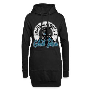 Ski fahren - Hoodie-Kleid - Schwarz - Vorne