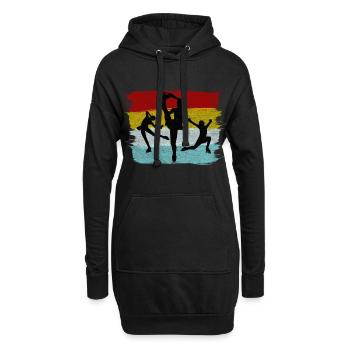 Eislauf Schlittschuh Wintersport Eiskunstlauf - Hoodie-Kleid - Schwarz - Vorne