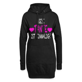 Tante Aunt Familie Liebling Tantchen Patentante. D - Hoodie-Kleid - Schwarz - Vorne