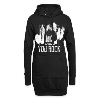 Musik - Hoodie-Kleid - Schwarz - Vorne
