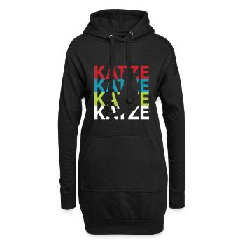 Katze Katzen - Hoodie-Kleid - Schwarz - Vorne