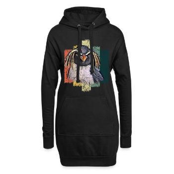 Pinguin Vogel Geschenkidee - Hoodie-Kleid - Schwarz - Vorne