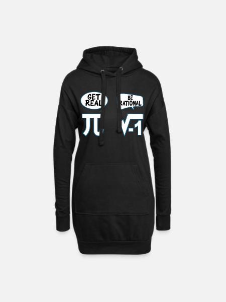 Mathematik - Hoodie-Kleid - Schwarz