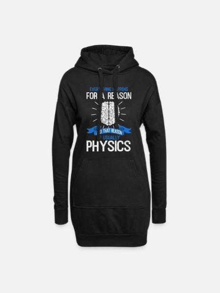 physics - Hoodie Dress - black
