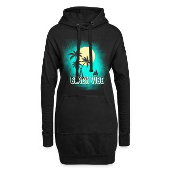 Plage - Sweat-shirt à capuche long Femme - noir - Devant