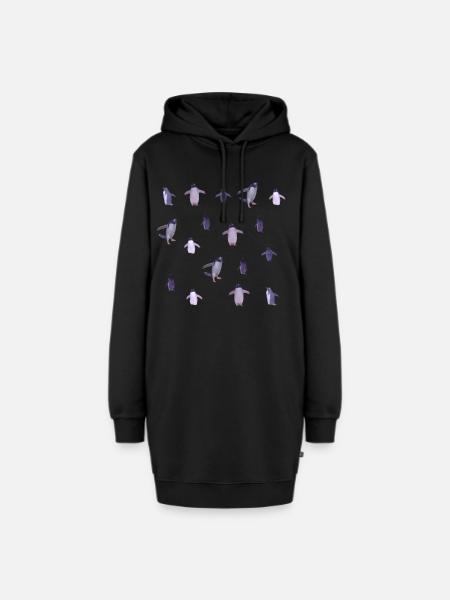 Pinguine - Hoodie-Kleid - Schwarz