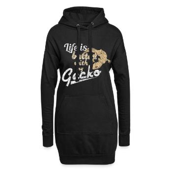 Gecko - Sweat-shirt à capuche long Femme - noir - Devant