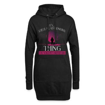 Astronomie - Hoodie-Kleid - Schwarz - Vorne