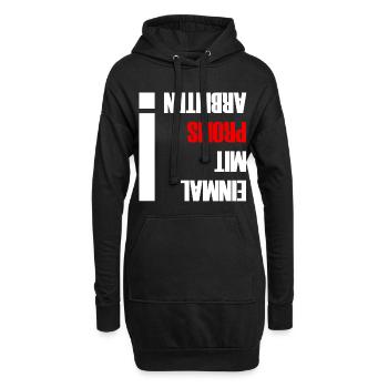 travailler une fois avec des professionnels - Sweat-shirt à capuche long Femme - noir - Devant