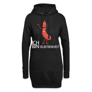 Saucisse Sausage Confiance en soi Motivation - Sweat-shirt à capuche long Femme - noir - Devant