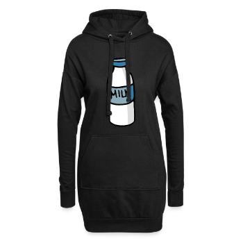 Lait - Sweat-shirt à capuche long Femme - noir - Devant