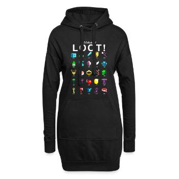 Collection de pixels 8 bits de nerd gamer proie - Sweat-shirt à capuche long Femme - noir - Devant