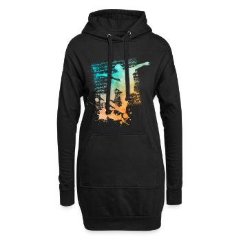 Coole Skateboard Longboard T-Shirts Geschenk Funny - Hoodie-Kleid - Schwarz - Vorne