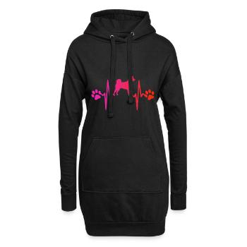 Hund - Hoodie-Kleid - Schwarz - Vorne