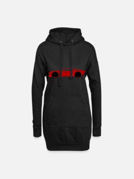 voiture de sport - Sweat-shirt à capuche long Femme - noir