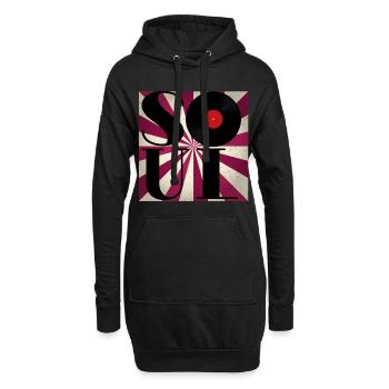 Soul vinyl rétro - Sweat-shirt à capuche long Femme - noir - Devant