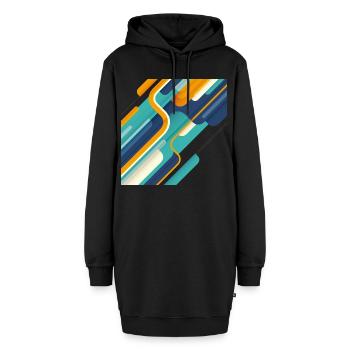 Abstrakt 01.001 - Hoodie-Kleid - Schwarz - Vorne - AI Model Female 172 light (172cm)