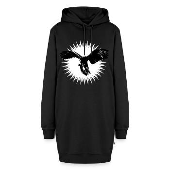 eagle - Hoodie-Kleid - Schwarz - Vorne - AI Model Female 172 light (172cm)
