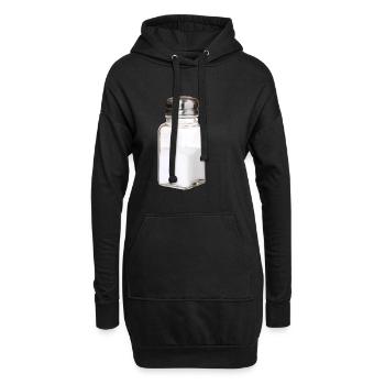 Chemise de couple sel / poivre Salière Salière Poivrière - Sweat-shirt à capuche long Femme - noir - Devant