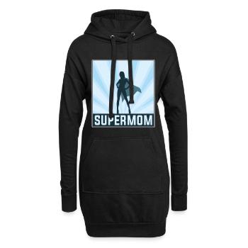 Supermom Mutterschaft Super Mama Mutter Superheld - Hoodie-Kleid - Schwarz - Vorne