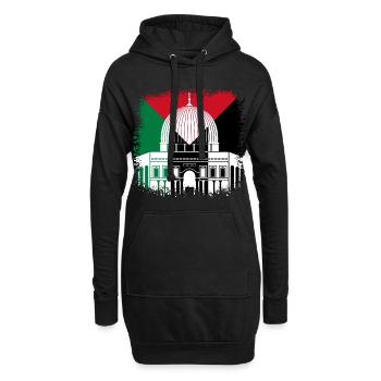 Palestine Mosque Jerusalem Flag Flag Israel - Sweat-shirt à capuche long Femme - noir - Devant