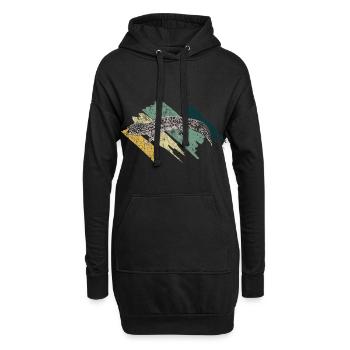 Gecko Echse Tier Geschenkidee - Hoodie-Kleid - Schwarz - Vorne