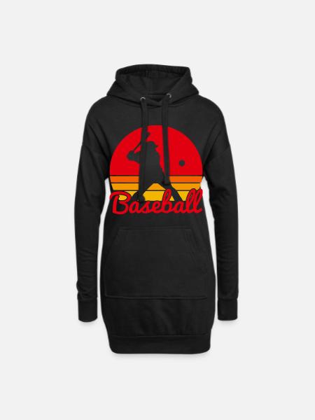 baseball - Hoodie-Kleid - Schwarz